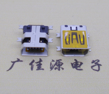 河北迷你USB插座,MiNiUSB母座,10P/全贴片带固定柱母头