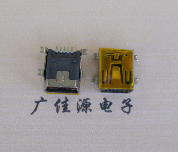 河北MINI USB 5P 接口 母座 全贴带麦拉 高9.6带0.9柱子