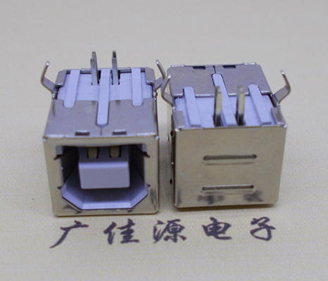 河北USB BF90度母座 打印机接口 卧式插板DIP白胶