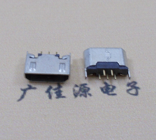 河北迈克USB 180度母座5p直插带地脚1.5端子直口
