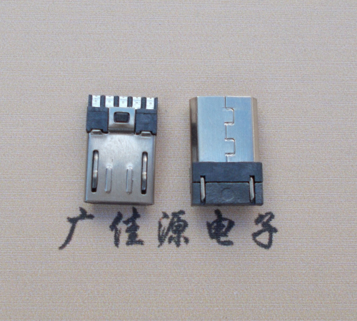 河北Micro USB 公头焊线短体10.5mm胶芯3.0前五后五