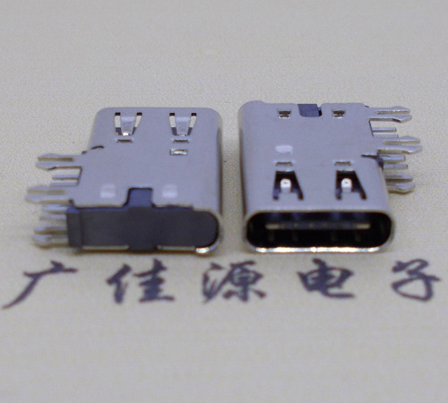 河北侧插USB3.1接头座子.90度type-c母座.6p侧插连接器
