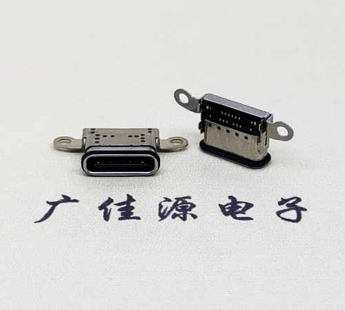 河北USB 3.1C口.TYPE-C16P防水双排贴插座带螺丝孔